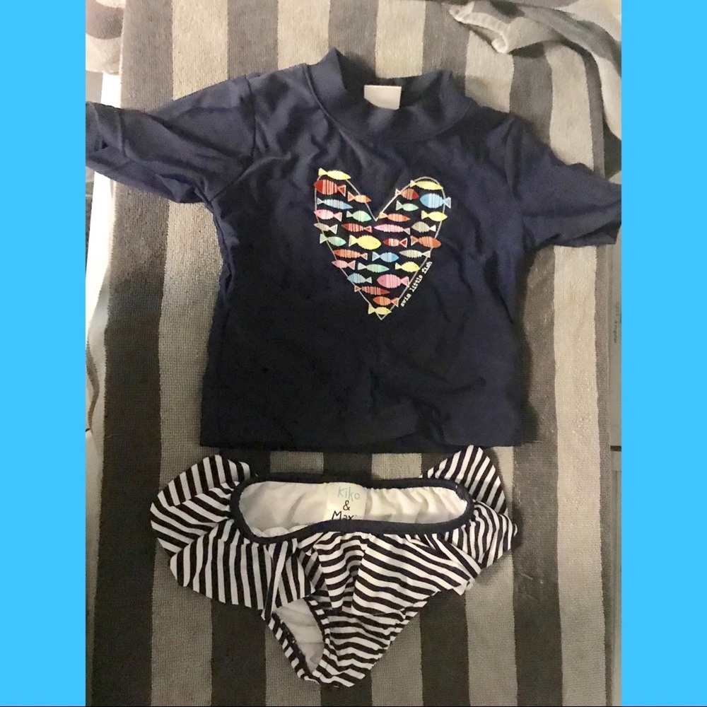 24mo rash guard shirt and swim bottoms